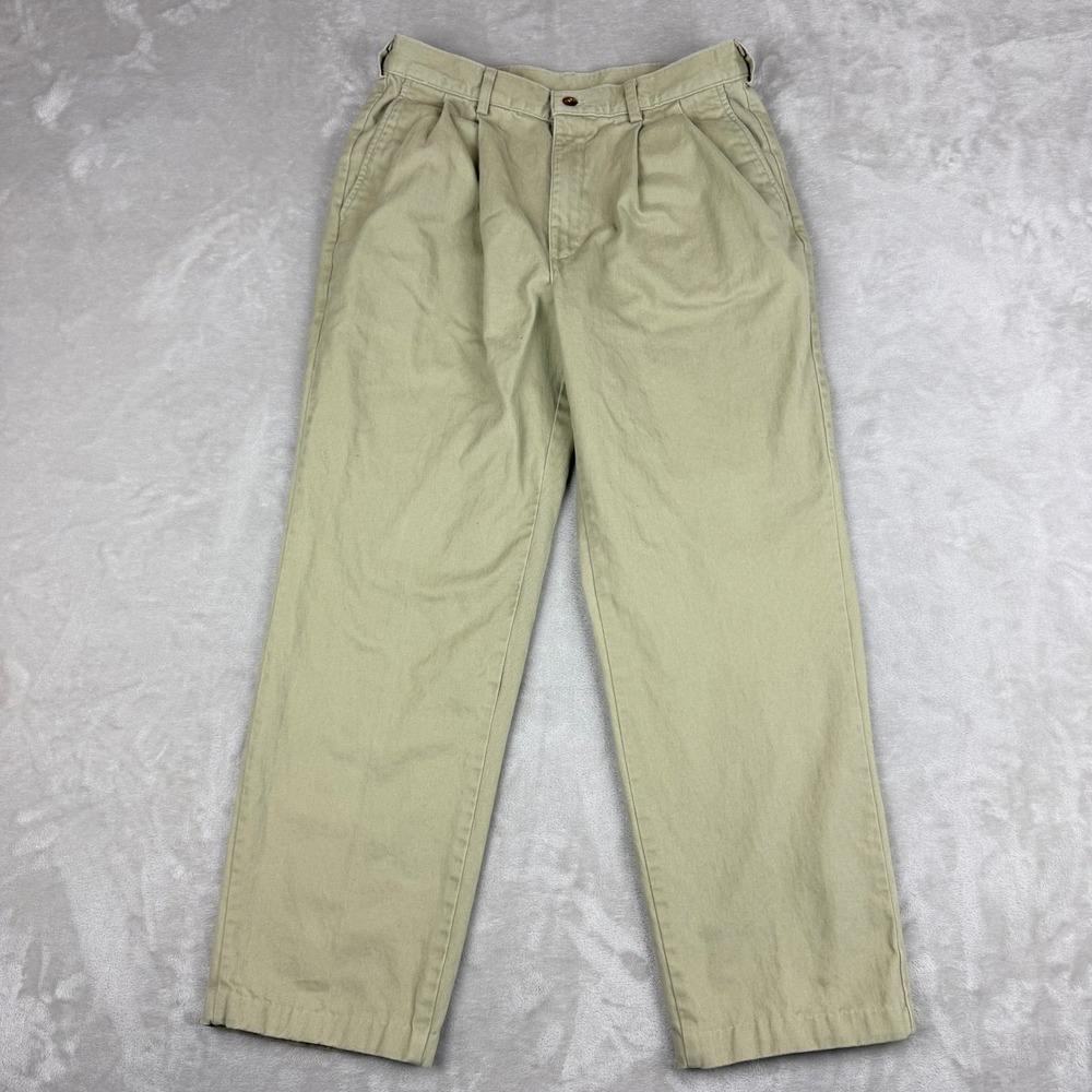 Vintage Abercrombie & Fitch Pleated Chino Pants Mens 31x30 (Fit 30x27) Khaki USA